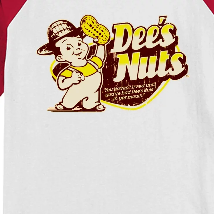 Funny Vintage Dee's Nuts Logo Kids Colorblock Raglan Jersey