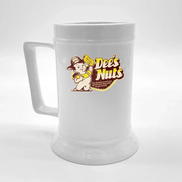 Funny Vintage Dee's Nuts Logo Front & Back Beer Stein