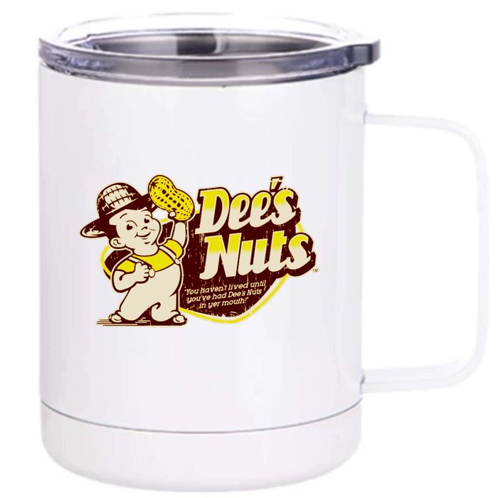 Funny Vintage Dee's Nuts Logo Front & Back 12oz Stainless Steel Tumbler Cup