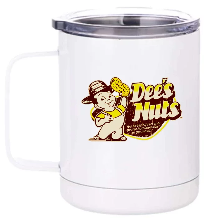 Funny Vintage Dee's Nuts Logo Front & Back 12oz Stainless Steel Tumbler Cup