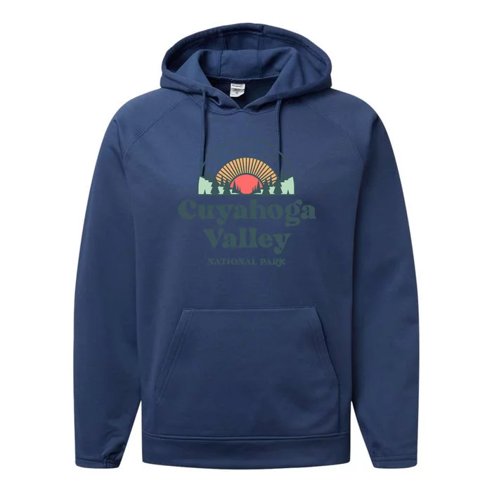 Family Vacation Design Cute Gift Retro Cuyahoga Valley National Park Gift Performance Fleece Hoodie