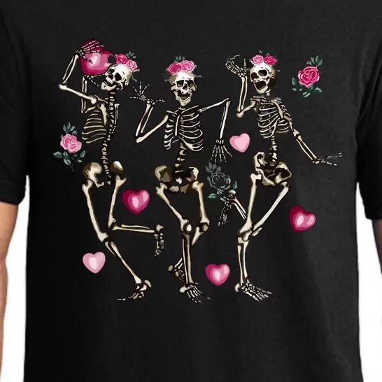 Funny Valentines Day Dancing Skeleton Valentines Pajama Set