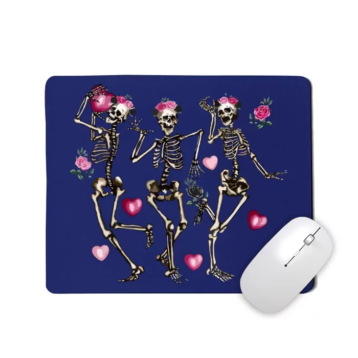 Funny Valentines Day Dancing Skeleton Valentines Mousepad