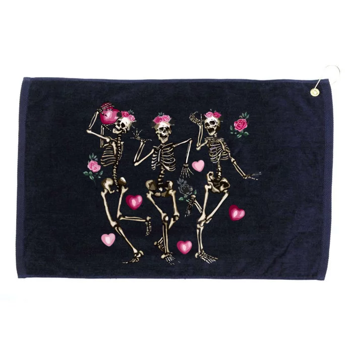 Funny Valentines Day Dancing Skeleton Valentines Grommeted Golf Towel