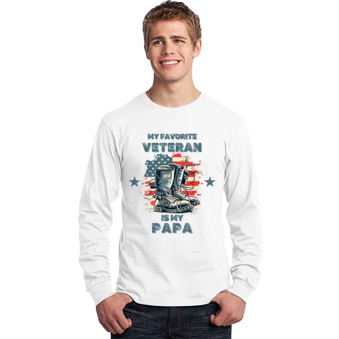 Father Veterans Day My Favorite Veteran Is My Papa Long Sleeve Shirt