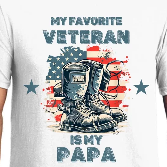 Father Veterans Day My Favorite Veteran Is My Papa Pajama Set