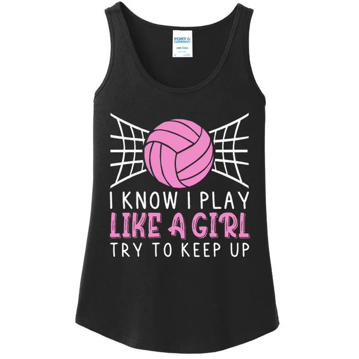 Funny Volleyball Design For Women Volleyball Player Ladies Essential Tank