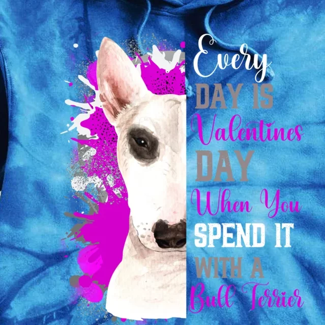 Funny Valentines Day Bull Terrier Mom Mother Cute Pink Bully Great Gift Tie Dye Hoodie