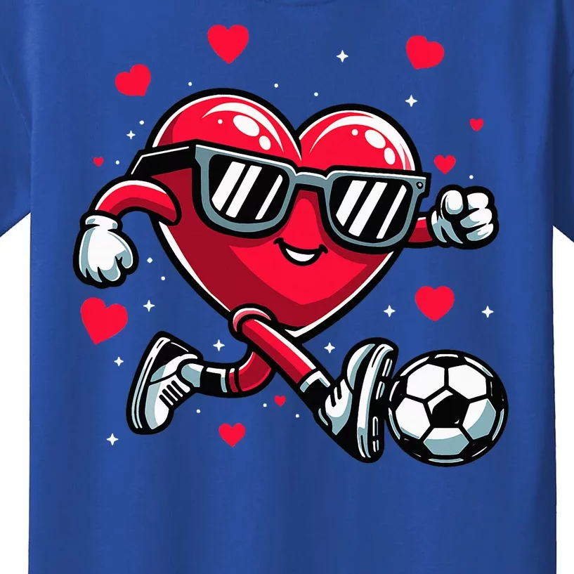 Funny Valentines Day Heart Soccer Player Kids T-Shirt