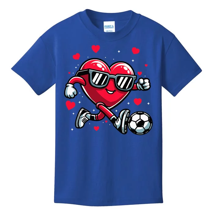 Funny Valentines Day Heart Soccer Player Kids T-Shirt