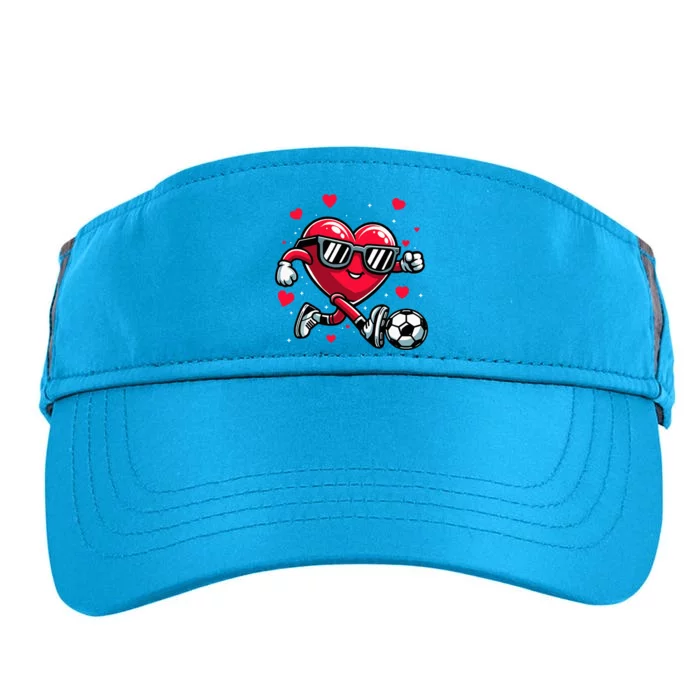 Funny Valentines Day Heart Soccer Player Adult Drive Performance Visor