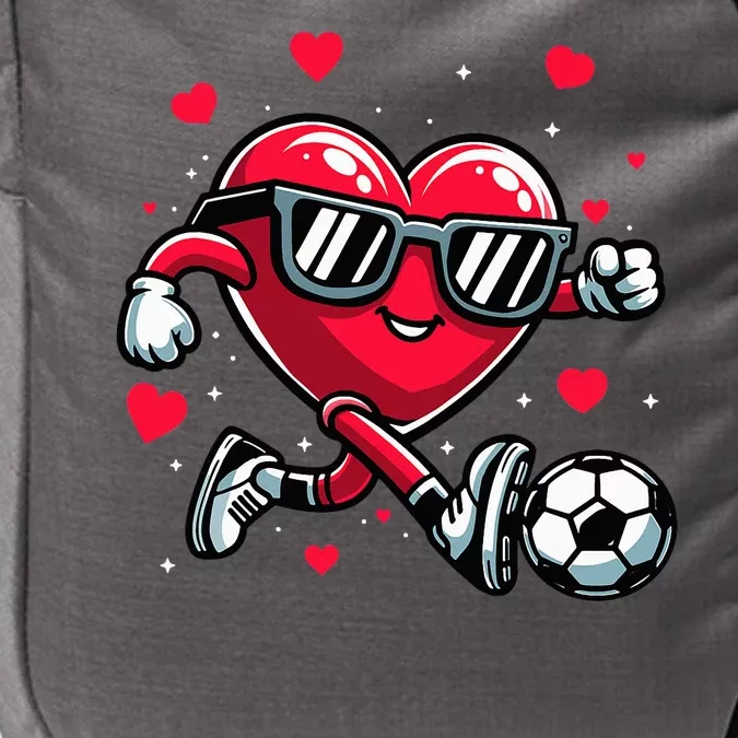 Funny Valentines Day Heart Soccer Player Impact Tech Backpack