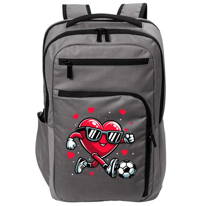 Funny Valentines Day Heart Soccer Player Impact Tech Backpack