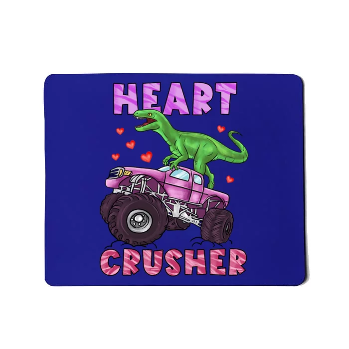 Funny Valentines Day Graphic Gift Heart Dinosaur Crusher Meaningful Gift Mousepad