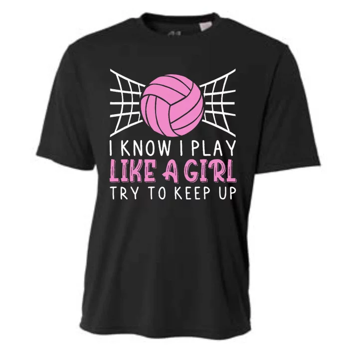 Funny Volleyball Design For Women Volleyball Player Cooling Performance Crew T-Shirt