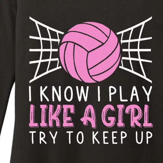 Funny Volleyball Design For Women Volleyball Player Womens CVC Long Sleeve Shirt