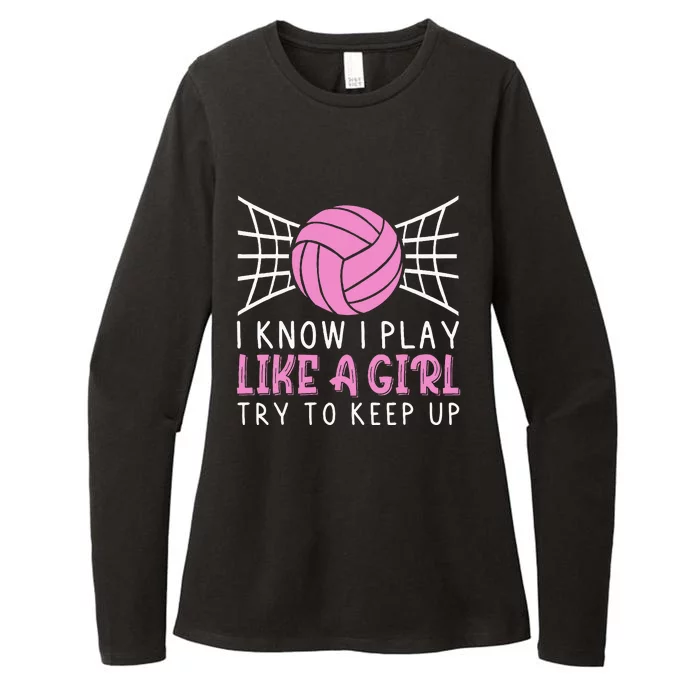 Funny Volleyball Design For Women Volleyball Player Womens CVC Long Sleeve Shirt