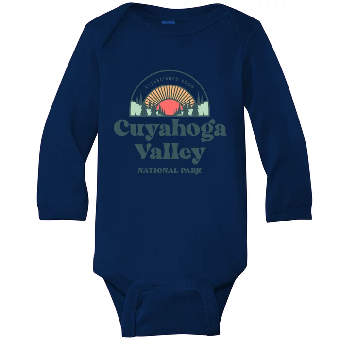 Family Vacation Design Gift Retro Cuyahoga Valley National Park Gift Baby Long Sleeve Bodysuit