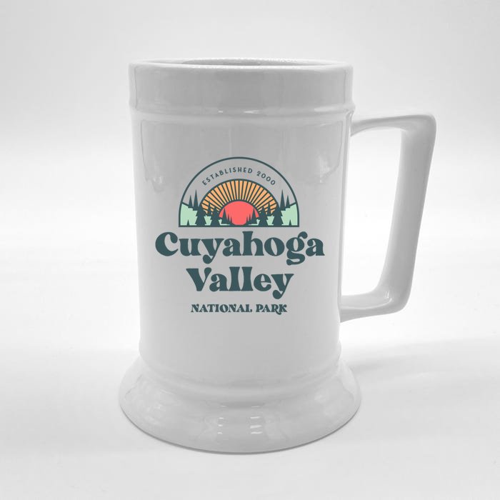 Family Vacation Design Gift Retro Cuyahoga Valley National Park Gift Front & Back Beer Stein