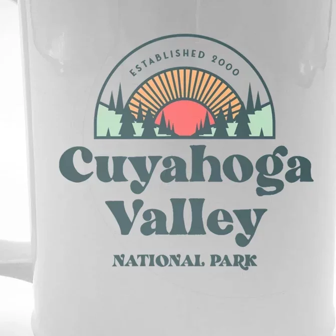 Family Vacation Design Gift Retro Cuyahoga Valley National Park Gift Front & Back Beer Stein