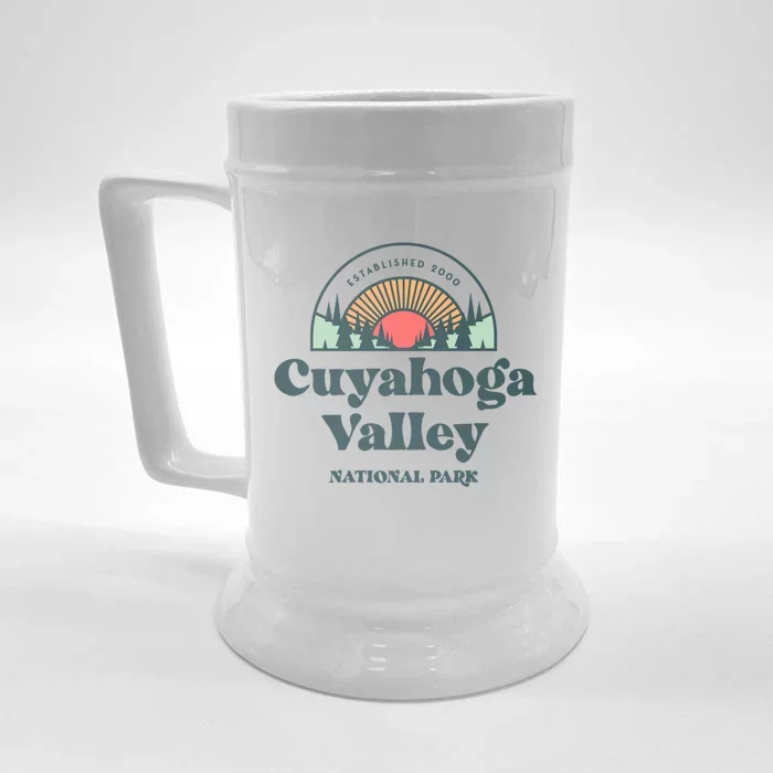 Family Vacation Design Gift Retro Cuyahoga Valley National Park Gift Front & Back Beer Stein