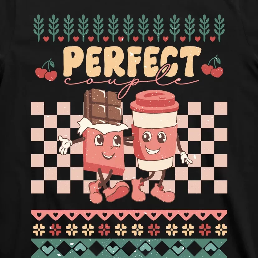 Funny Valentine's Day Perfect Couple Chocolate And Coffee T-Shirt