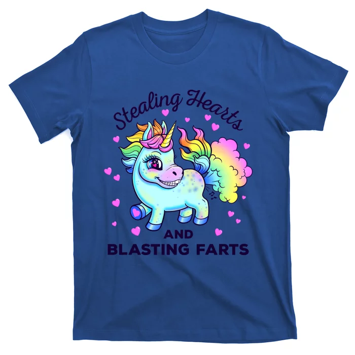 Funny Valentine’s Day Rainbow Unicorn Fart Design Gift T-Shirt