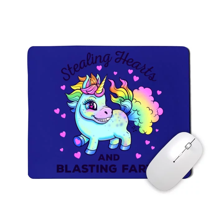 Funny Valentine’s Day Rainbow Unicorn Fart Design Gift Mousepad