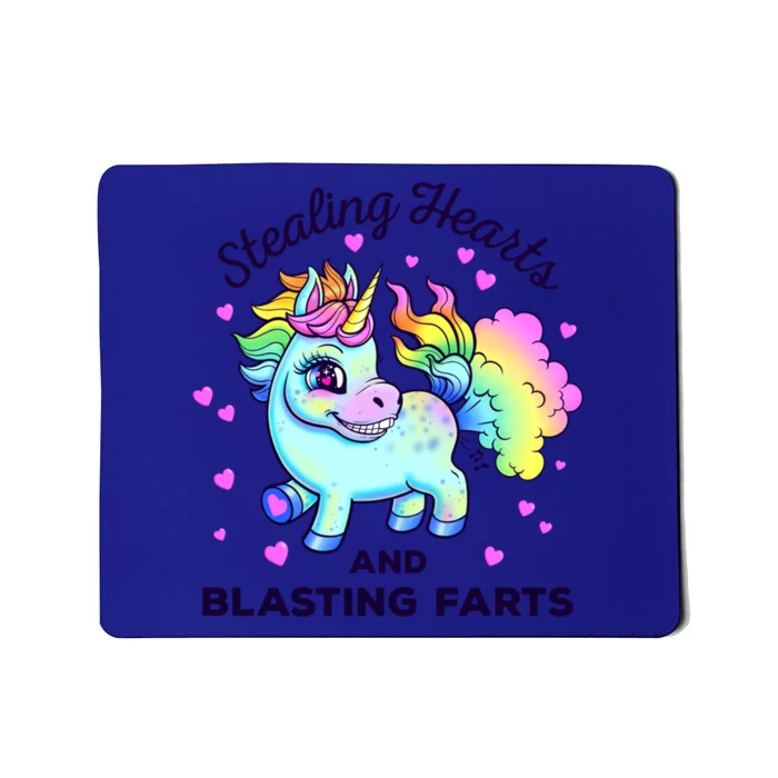 Funny Valentine’s Day Rainbow Unicorn Fart Design Gift Mousepad