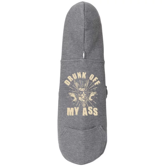 Funny Vintage Drunk Off My Ass Beer Donkey Mule Jackass Doggie 3-End Fleece Hoodie