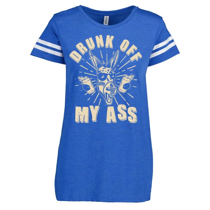 Funny Vintage Drunk Off My Ass Beer Donkey Mule Jackass Enza Ladies Jersey Football T-Shirt