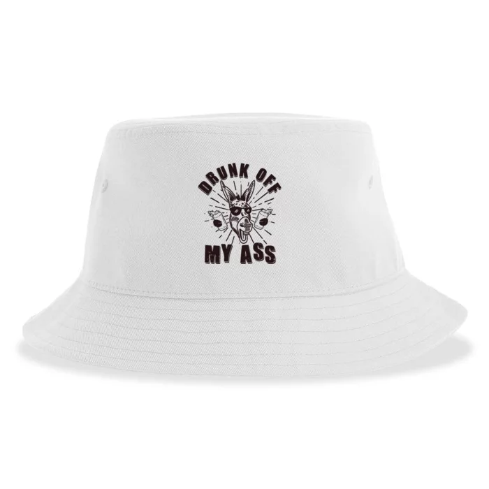 Funny Vintage Drunk Off My Ass Beer Donkey Mule Jackass Sustainable Bucket Hat