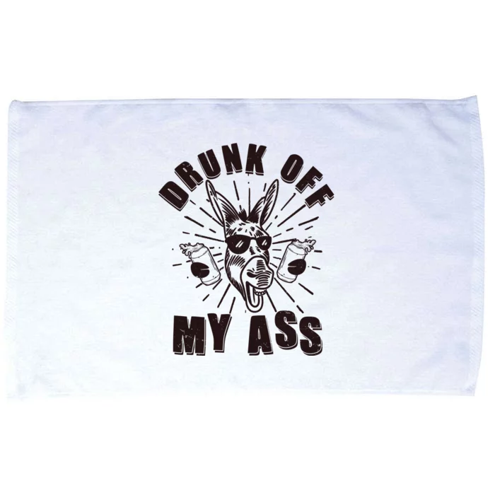 Funny Vintage Drunk Off My Ass Beer Donkey Mule Jackass Microfiber Hand Towel