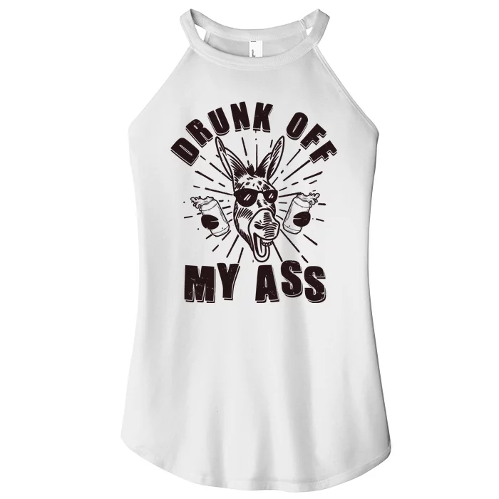 Funny Vintage Drunk Off My Ass Beer Donkey Mule Jackass Women’s Perfect Tri Rocker Tank