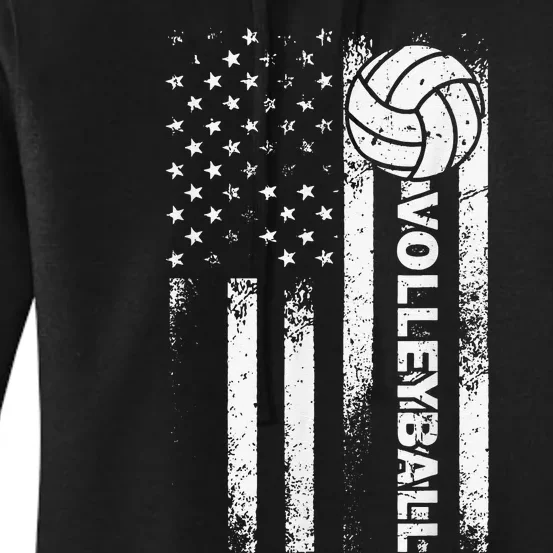 Funny Volleyball Design For  USA Patriotic Athlete Women's Pullover Hoodie