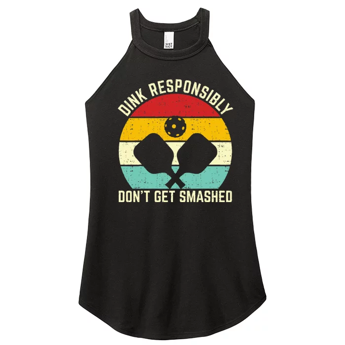 funny vintage dink responsibly don't get smashed pickleball Women’s Perfect Tri Rocker Tank