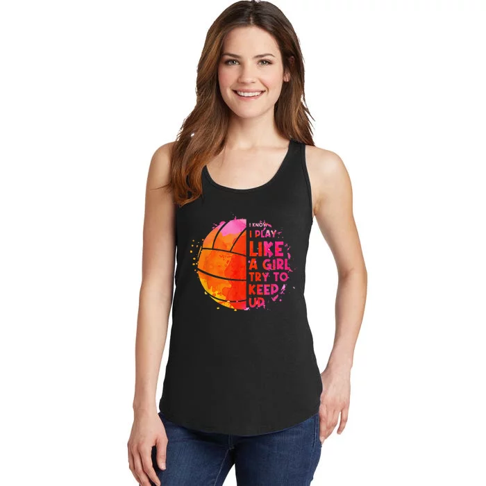 Funny Volleyball Design For  Girls Volleyball Player Ladies Essential Tank