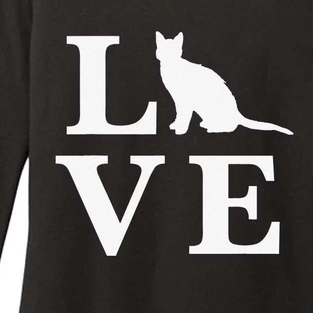 Funny Valentines Day I Love Cats Kitty Cat Lover Womens CVC Long Sleeve Shirt