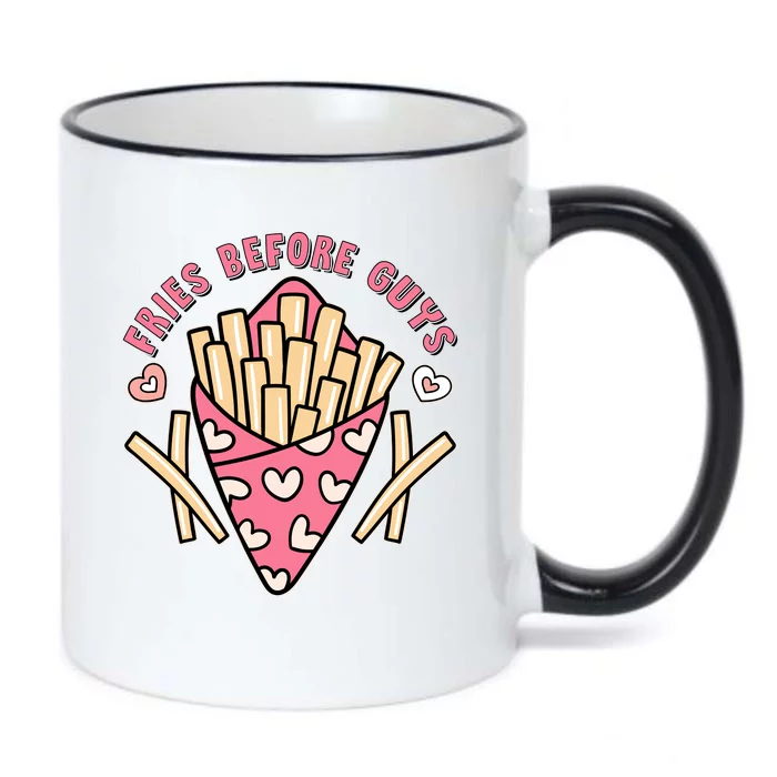 Funny Valentines Day Fries Before Guys French Fries Lover Black Color Changing Mug