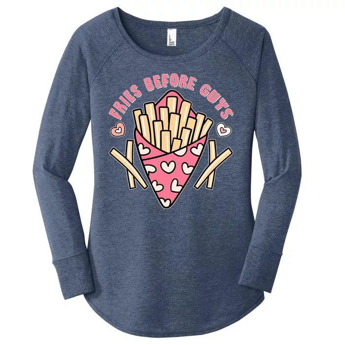 Funny Valentines Day Fries Before Guys French Fries Lover Women's Perfect Tri Tunic Long Sleeve Shirt