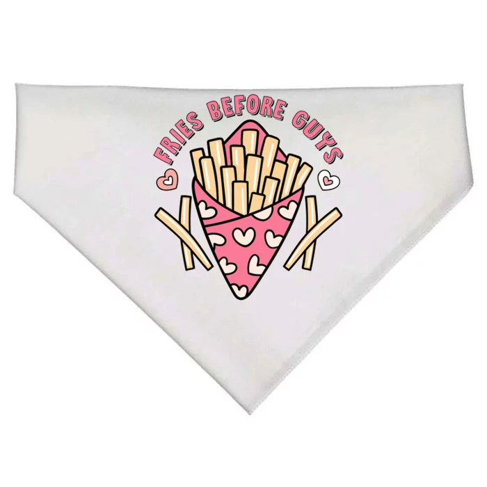 Funny Valentines Day Fries Before Guys French Fries Lover USA-Made Doggie Bandana