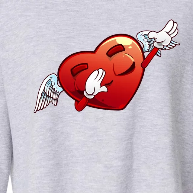 Funny Valentine's Day Dabbing Gift Cropped Pullover Crew