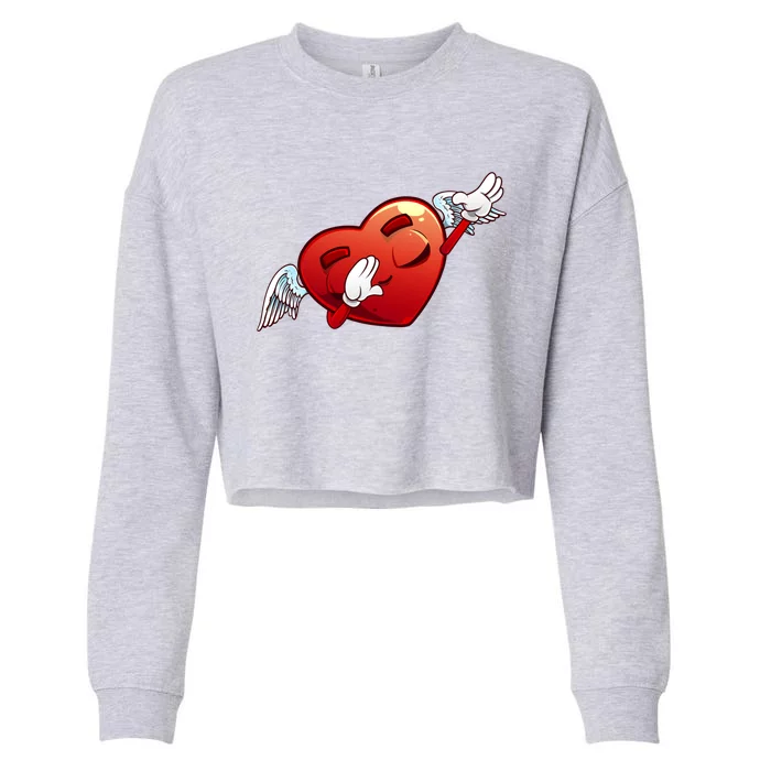 Funny Valentine's Day Dabbing Gift Cropped Pullover Crew