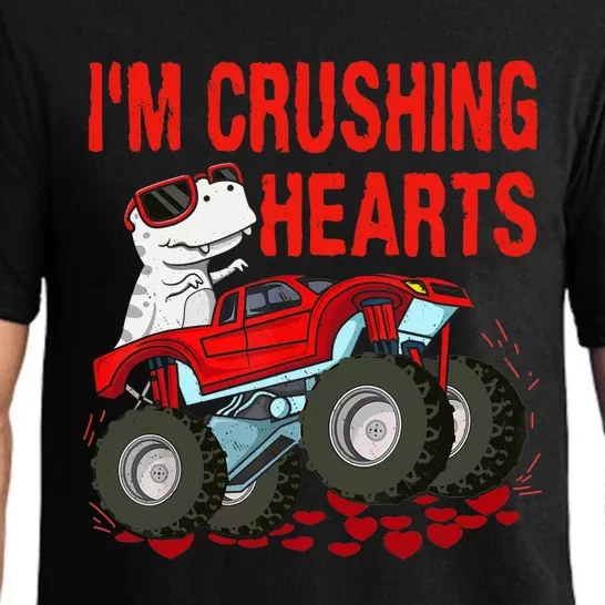 Funny Valentines Day Gifts Dino Trex Monster Truck Pajama Set