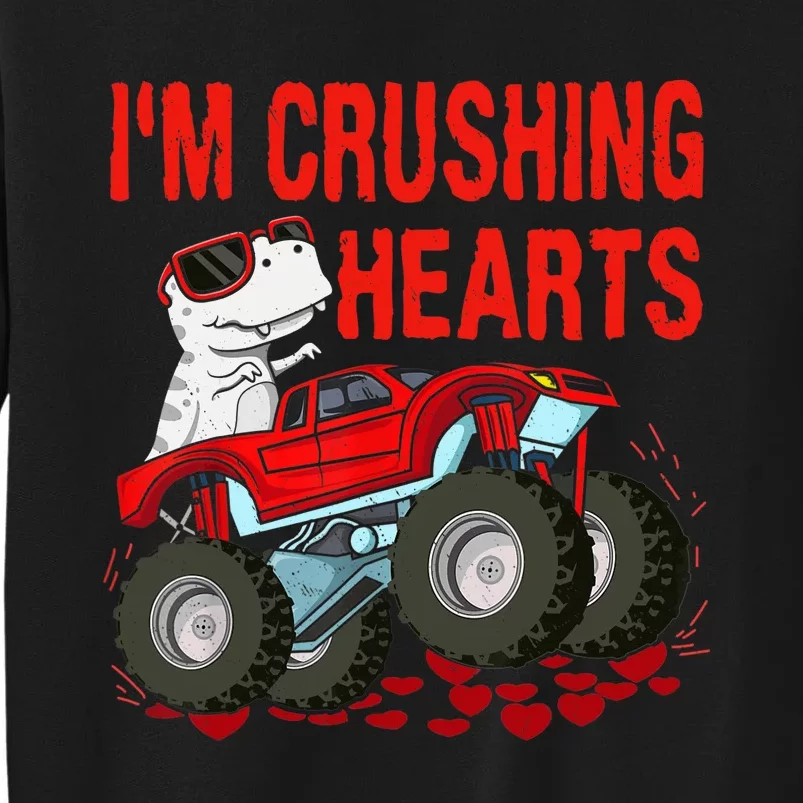 Funny Valentines Day Gifts Dino Trex Monster Truck Tall Sweatshirt