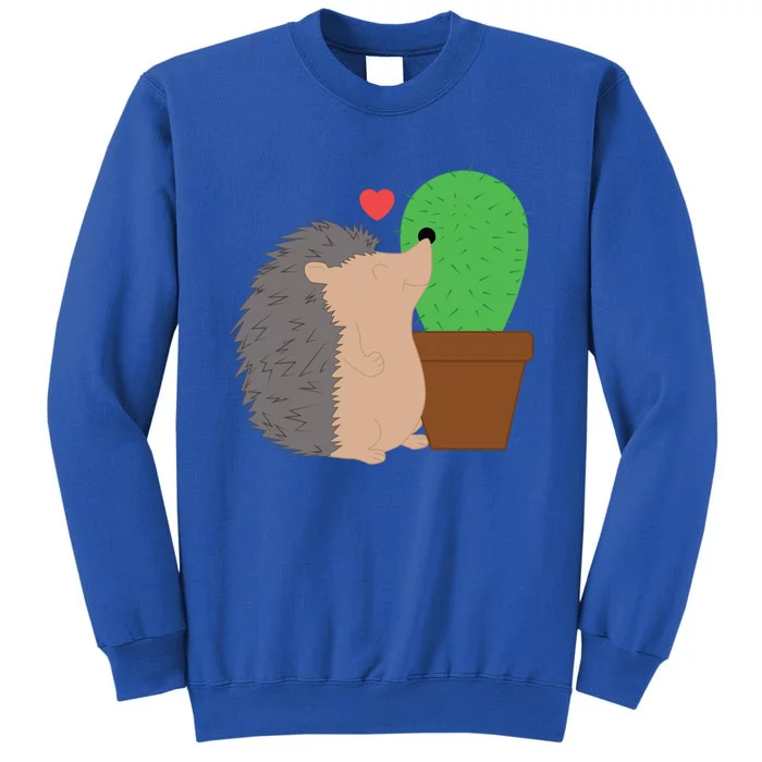 Funny Valentine's Day Gift Hedgehog And Cactus Love Gift Sweatshirt