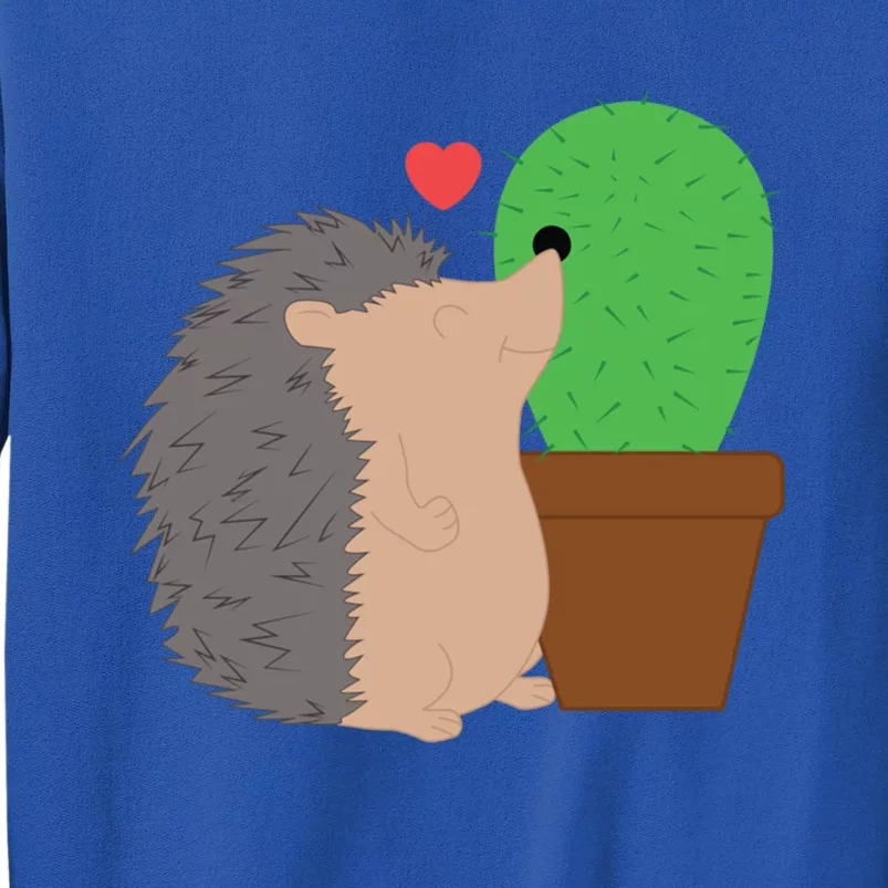 Funny Valentine's Day Gift Hedgehog And Cactus Love Gift Tall Sweatshirt