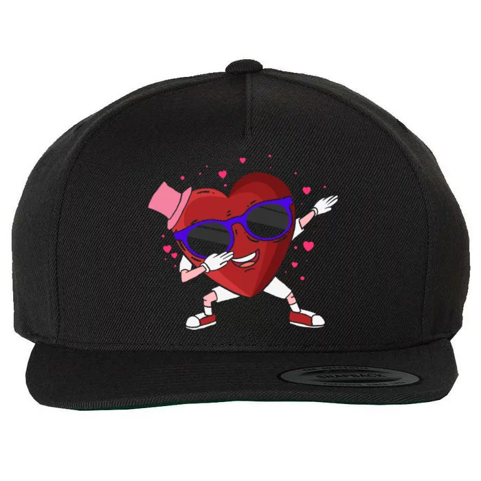 Funny Valentines Dabbing Heart For Adult Humor Character Cool Gift Wool Snapback Cap