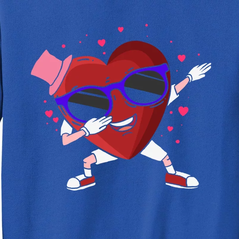 Funny Valentines Dabbing Heart For Adult Humor Character Cool Gift Tall Sweatshirt