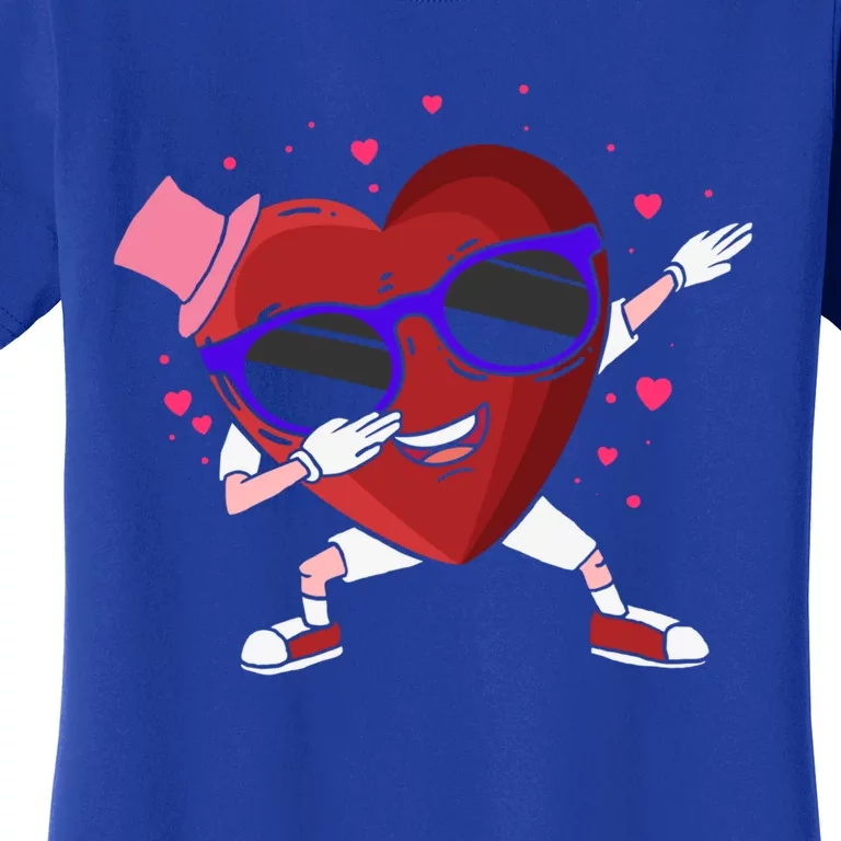 Funny Valentines Dabbing Heart For Adult Humor Character Cool Gift Women's T-Shirt